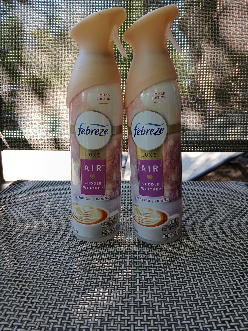Febreze Luxe Air Cuddle Weather Spray - Peach and Purple Accents
